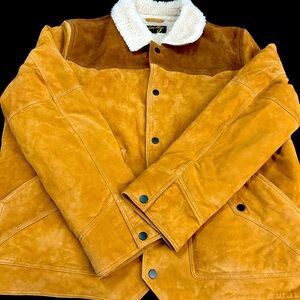 Scully Tan Block Goat Suede Coat